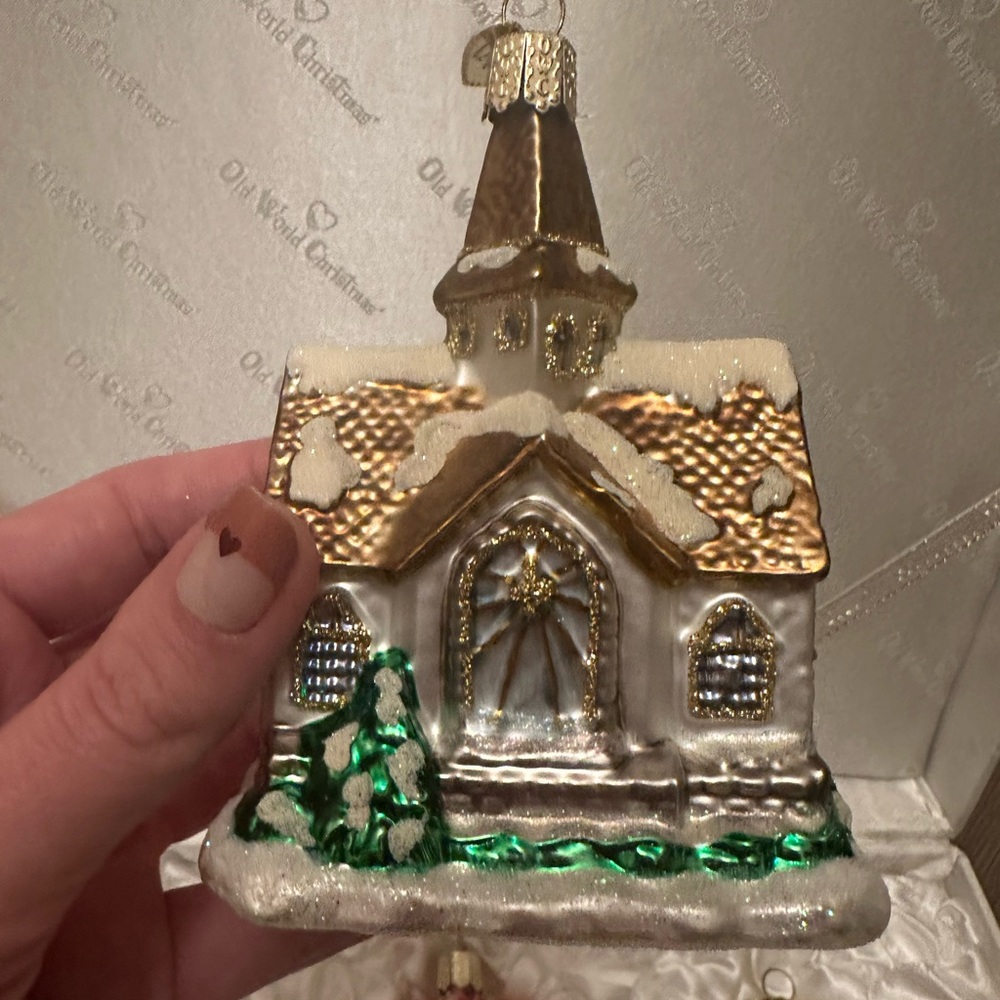 Old World Christmas Wedding Collection Full Set Glass Tree Ornaments 4.25 inch - Picture 7 of 11